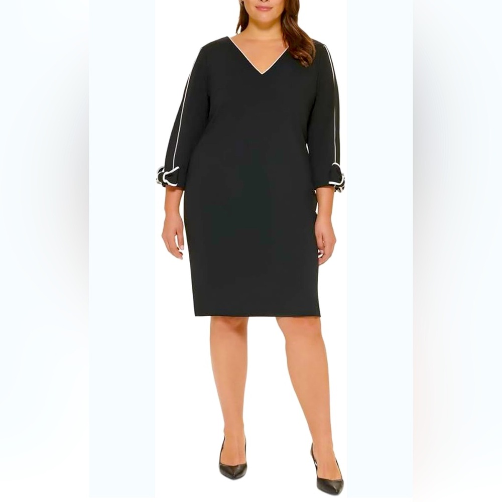 Calvin Klein Plus Size Bow-Trim Sheath Dress 22W NWT